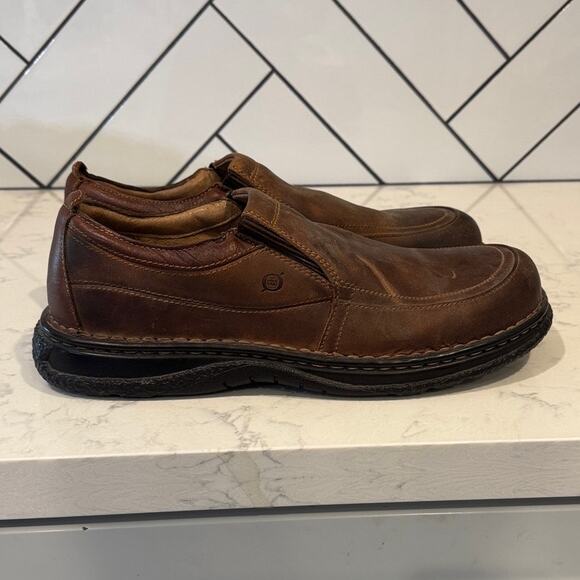 Born Blast III Brown leather slip on loafer size 14 wide minimalist neutral - Picture 2 of 7